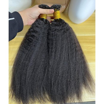 Kinky Straight Flat Tip Hair Extensions For Women Cheap Prices