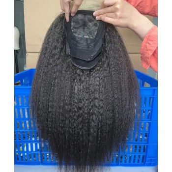 Kinky Straight 6X6 HD Lace Closure Wig 200% Density Glueless Human Hair