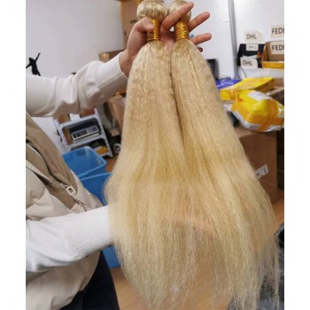 613 Color Kinky Straight Bundles Human Hair 3Pics 10-30 Inches