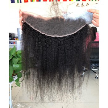 Pre Plucked Kinky Straight 13x4 Lace Frontal Closure