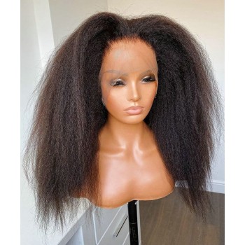 300% Density Kinky Straight 13X6 Lace Front Human Hair Wigs