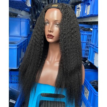 Kinky Straight U Part Hair Wigs For Black Women 150% Density