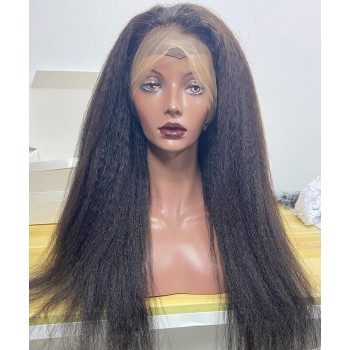 Kinky Straight Breathable Cap 13x6 Lace Front Wigs For Sale