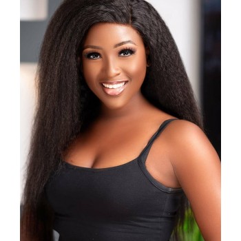 Kinky Straight 3 Bundles With Lace Frontal Closures 4 Pieces/set