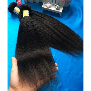 Kinky Straight Indian Virgin Hair Bundles Human Hair 3Pics