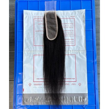Light Yaki Straight 2X6 Lace Closure Human Hair 8-20 Inches