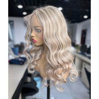 Quality Mixed Blonde Color Loose Wave Hd Lace Front Wigs
