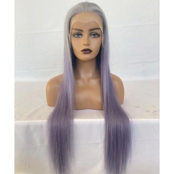 Light Purple Color Straight Human Hair Wigs For Black Women