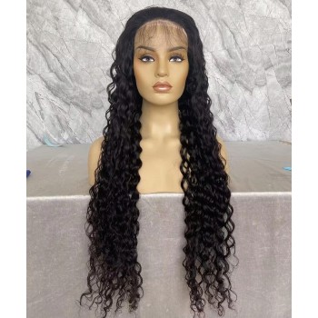 Loose Curly T Part Human Hair 13x4 Lace Front Wig Pre Plucked 150% Density