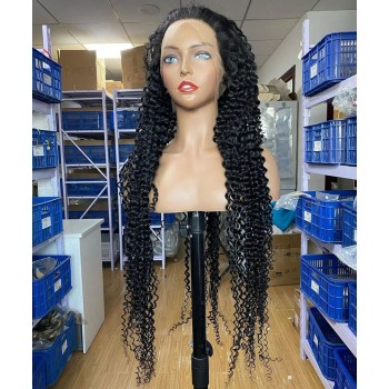 Kinky Curly 370 Lace Frontal Wig Pre Plucked With Baby Hair