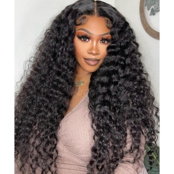 6X6 Glueless Closure Loose Curly Wigs 10-30 Inch For Black Women
