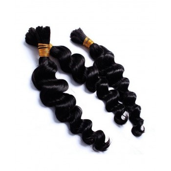 Loose Wave Human Hair Bulk Braiding Extensions For Women