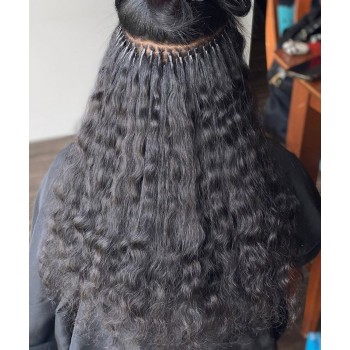 Deep Curly Micro Links Human Hair Extensions 8-30 Inches