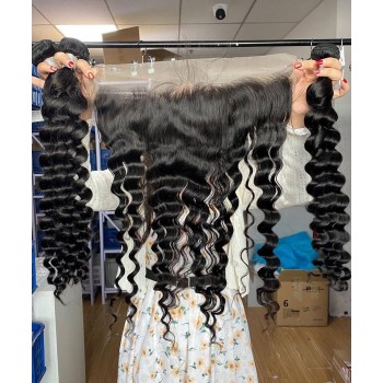 Loose Wave Bundles With 13X6 Lace Frontal Closures