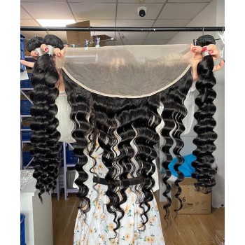 Loose Wave Lace Frontal Closures With Bundles For Sales