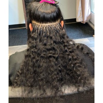 Loose Curly Micro Links Human Hair Extensions 8-30 Inches