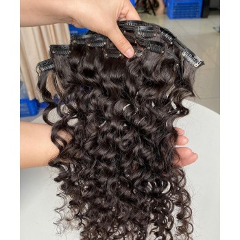 Cheap Prices Deep Wave Clip In Human Hair Extensions