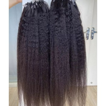 Kinky Straight Micro Links Human Hair Extensions 8-30 Inches