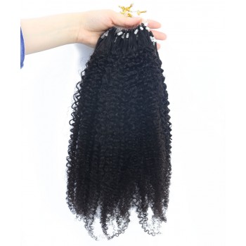 Afro Kinky Curly Micro Links Human Hair Extensions For Sale