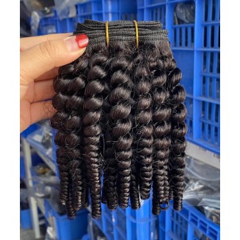Tight Kinky Curly Clip in Hair Extensions 120g/7pcs For One Set 10-26 Inches Brazilian Curly Clip In Human Hair Extensions For Women Natural Color Free Shipping