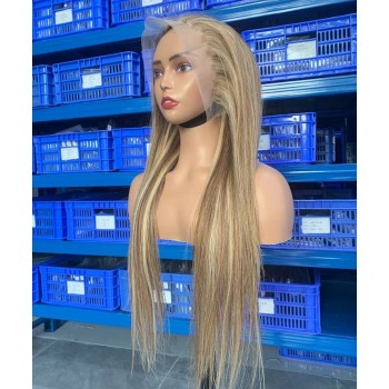 Ombre Color Straight 13X6 Lace Frontal Wigs With Baby Hair