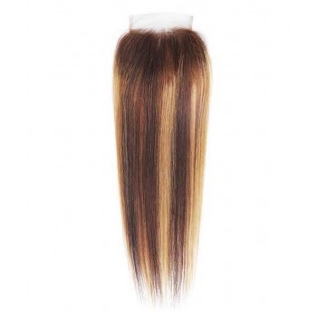 Piano Color Straight 4x4 Lace Closure Human Hair 8-20 Inches