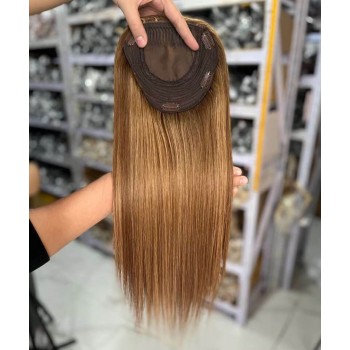 Highlight Color Jewish Hair Material Clip In Women Topper