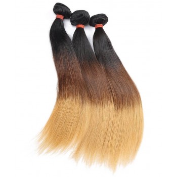 Ombre Three Tone Color Brazilian Straight Human Virgin Hair
