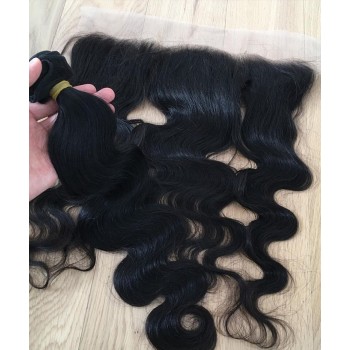 One Bundle Body Wave Human Hair With Lace Frontal