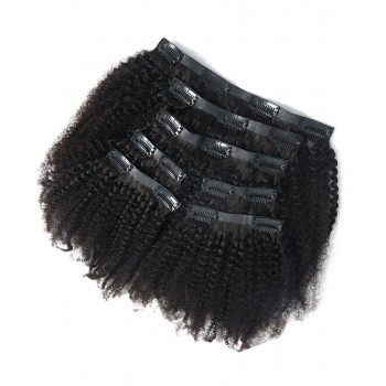 Afro Kinky Curly Pu Clip In Human Hair Extensions 10-30 Inches