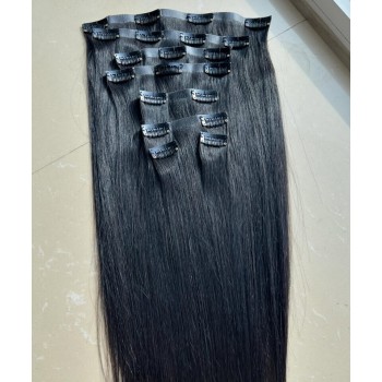 Straight Pu Clip In Human Hair Extensions For Sale