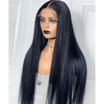 Straight T Part human hair lace front wigs black women