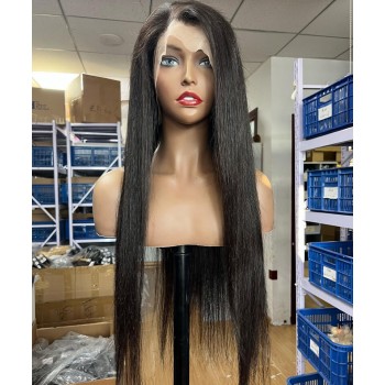 Straight Silk Base Lace Front Human Hair Wigs For Women