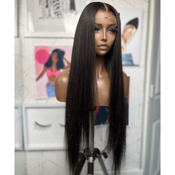 Straight Wave 6x6 HD Lace Closure Human Hair Wigs 150% Density For Women