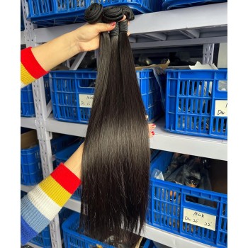 Brazilian Straight Human Remy Hair Bundles Natural Color