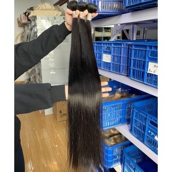 Natural Color Straight Wave European Virgin Hair Bundles Sale