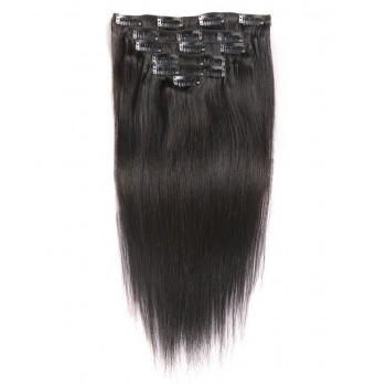 Straight Wave Clip In Human Hair Extensions 7 Pieces/Set 120g