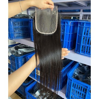 HD Lace 5x5 Part Closure Straight Human Hair Invisible Knots