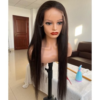 200% Density 13x4 Transparent Lace Frontal Straight Wave Human Hair Wigs