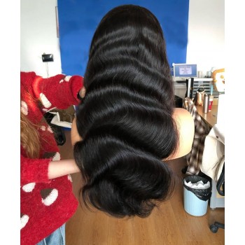130% Density Body Wave 360 Transparent Lace Frontal Wig