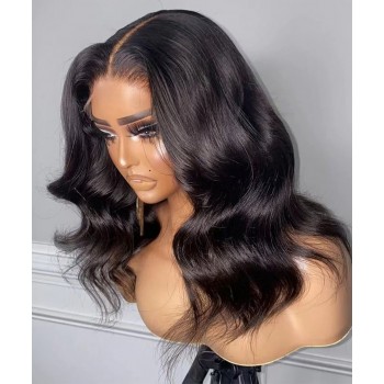 Body Wave Silk Base Lace Front Human Hair Wigs For Women