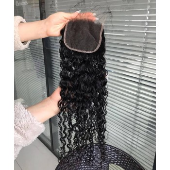 Water Wave 5x5 Lace Closure Human Hair  With Baby Hair