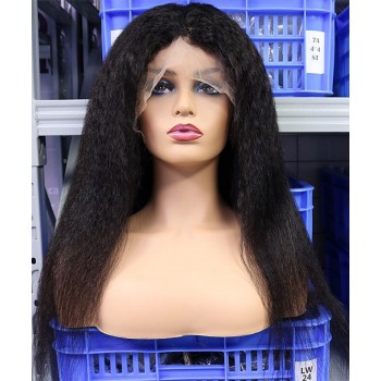 180% Density Kinky Straight 370 Transparent Lace Wig Sales