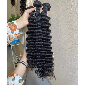 Bohemian Virgin Hair Bundles Deep Wave Human Hair For Women