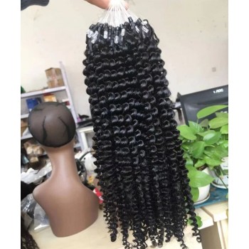 Kinky Curly Micro Links Human Hair Extensions For Sale