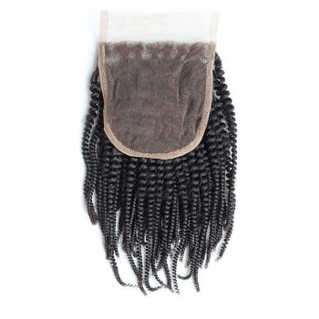 Brazilian Jerry Curly 5x5 Lace Closure Human Hair Pre Plucked
