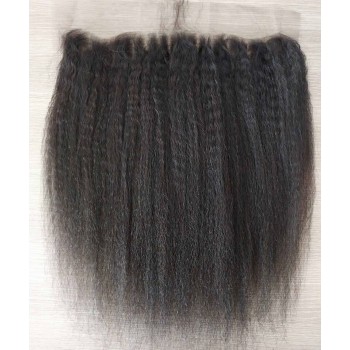 Kinky Straight 13x4 Ear to Ear Silk Base Lace Frontal Closure