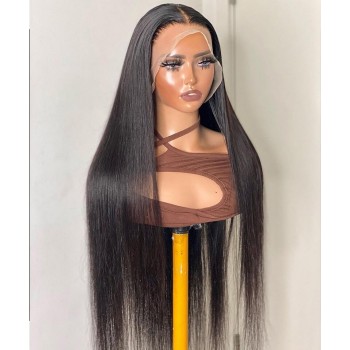 Breathable Cap Brazilian Straight Human Hair Wigs For Women