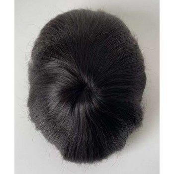 8X10 Skin PU Human Hair Toupee For Men Free Shipping V Loop Pu Toupee