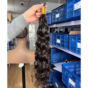 Water Wave I Tip Human Hair Extensions 8-30 Inches